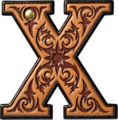 Monogrammed Initial Western Leather Look Saddle Longhorn Cowboy Cowgirl Kitchen Dish Towels Made in America  DAME BOHEME