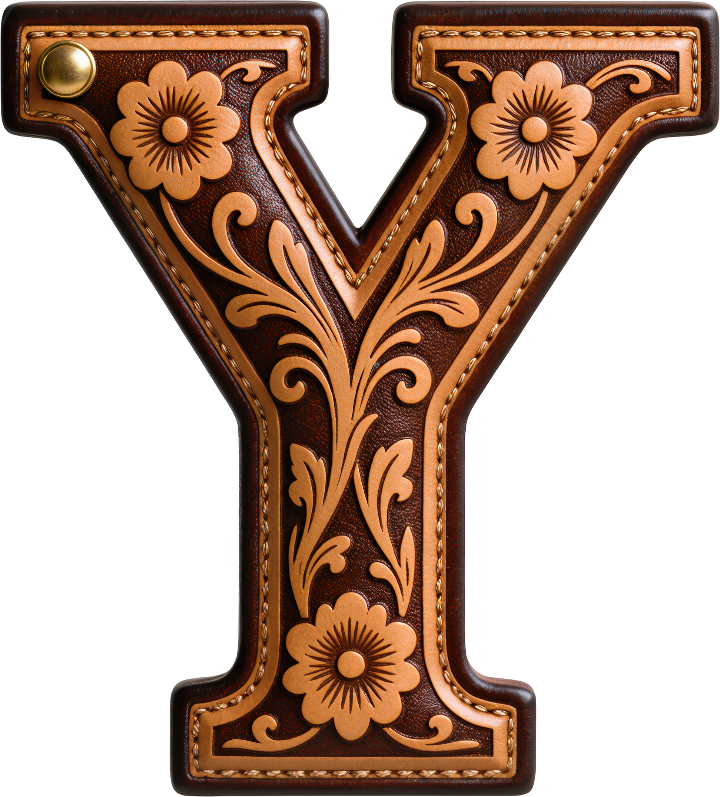 Monogrammed Initial Western Leather Look Saddle Longhorn Cowboy Cowgirl Kitchen Dish Towels Made in America  DAME BOHEME
